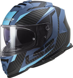 LS2 FF800 Storm II Racer Matt Blue Motorradhelm Volles Gesicht ECE 22.06 1530gr