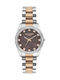 Lee Cooper Crystals Women's Watch with Silver / Silver / Gold / Gold Metal Bracelet