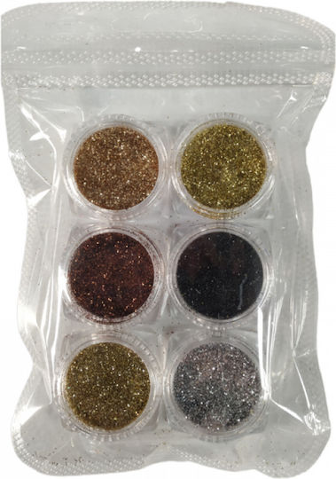 Set Glitter for Nails 6pcs