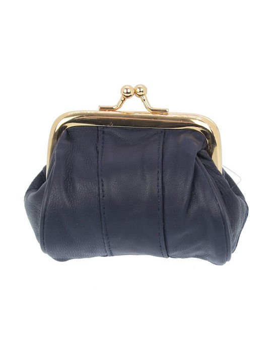 Klein Leder Damen Geldbörse Münzen Marineblau