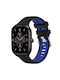 Texture Two Color Λουράκι Σιλικόνης Black Blue (Amazfit GTS 4)