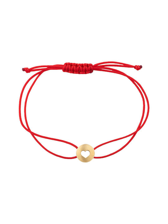 Ekan Kids Gold Macrame Bracelet 14K with Heart for Girl