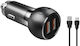 Ldnio Car Charger 36W 3A Fast Charging with Ports: 2xUSB with Cable Micro-USB Gray Color
