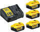 Dewalt Set 4 Tool Batteries 18V Capacity 5Ah with Charger