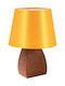ARlight Tla 60 Wood Table Lamp for Socket E14 with Yellow Shade and Brown Base