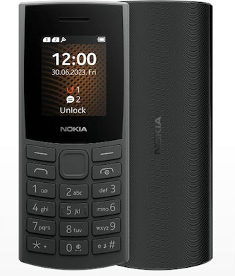 Nokia 105 4G (2023) Dual SIM Mobile Phone with Buttons (Greek Menu) Charcoal