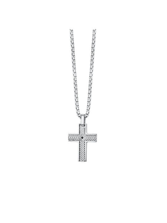 Luca Barra Men's Cross from Steel with Chain