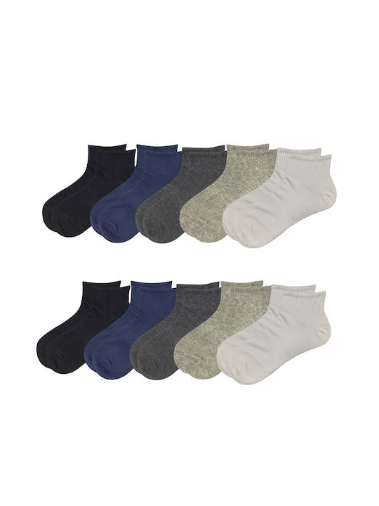 Yongtailong Electronic Ανδρικές Κάλτσες Μαύρο/Μπλε/Γκρι/Λευκό 10Pack