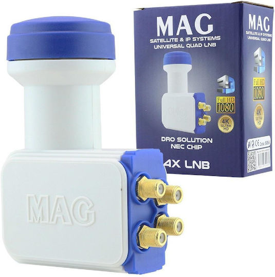 HD LNB Quad (4 Εξόδων) με Χαμηλό Όριο Θορύβου 0.1dB