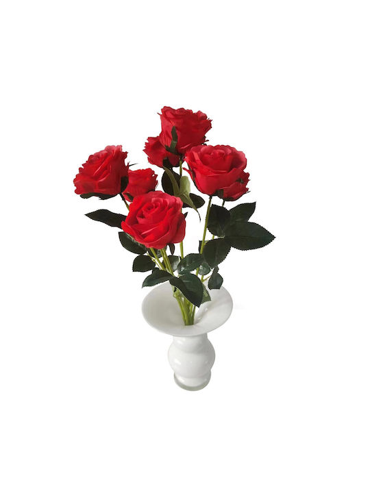 Supergreens Διακοσμητικό Τεχνητό Φυτό Τριαντάφυλλο Κλωνάρι 55cm