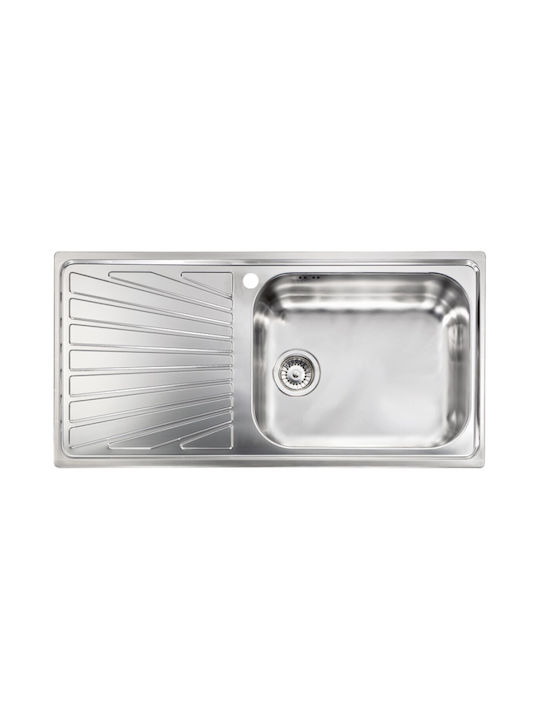 Sanitec Vessel Sink Right Inox Satin W100xD50cm Silver