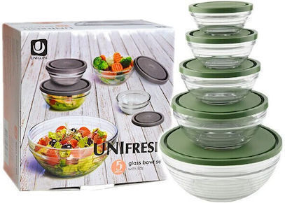 Uniglass Set Glas Mittagsboxen Grüne 5Stücke