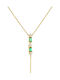 Ioannis Kosmima Necklace from Gold Plated Silver with Green Zircon