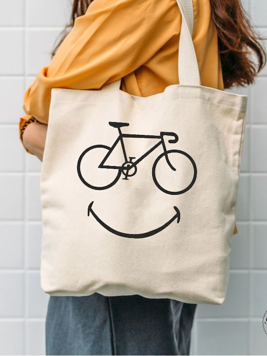 Fabric Shopping Bag in Beige color