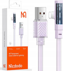 Mcdodo Angle (90°) / Flat USB-A to Lightning Cable 36W Μωβ 1m (CA-3411)