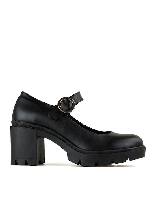 Pantofi cu toc Negre SIB-620 (MBLK)