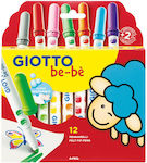 Giotto Washable Drawing Markers Set 12 Colors