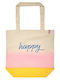 Moses Happy Fabric Shopping Bag in Beige color