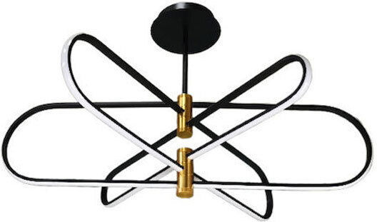 Leggenda Ceiling Mount Light 90cm Black with Integrated LED and Remote Control