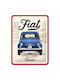 Nostalgic Art 3D Wall Decor Sign Fiat 500 The Italian Classic Handmade Made of Metal 20x15cm