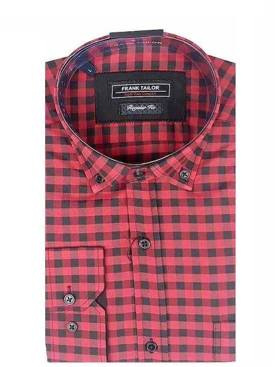 Long-sleeved Shirt Checked Bordeaux
