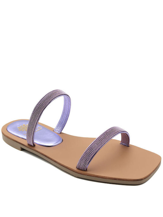 Utopia Sandals Women's Flat Sandals in Purple Color