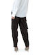 Dolce Domenica Women's High-waisted Leather Cargo Trousers coffee