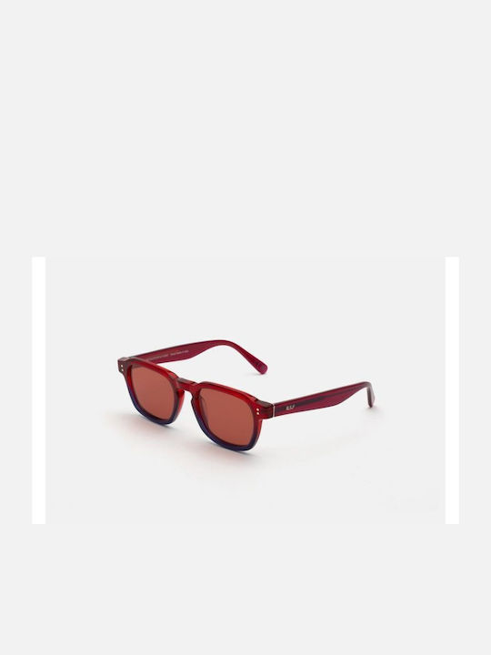 Retrosuperfuture Luce Sunglasses with Red Plastic Frame and Red Lens
