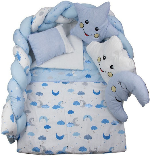 Kamtex Baby Baby Crib Bedding Set 7pcs Light Blue