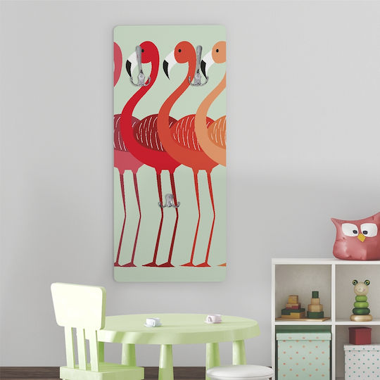 Caravelshop Agățătoare De Perete Metalică 8 Compartimente Argintii 40x90cm 3 Bucăți