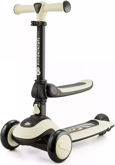 Kinderkraft Kinderroller Halley 3-Rad mit Sitz Steinweiß