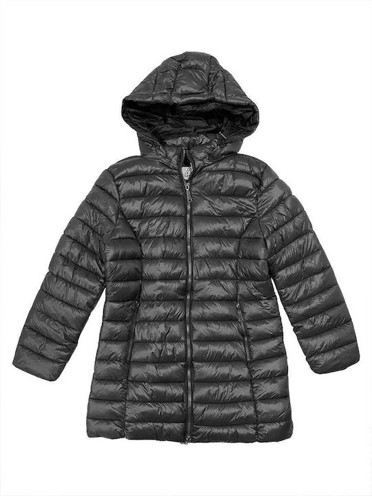 Ustyle Lungă Jachetă de femei Puffer Black