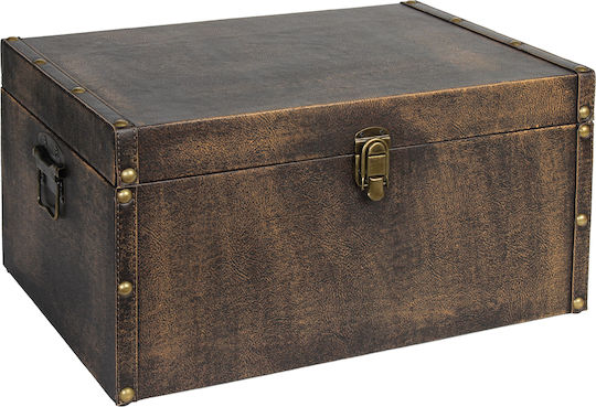 Keskor Wooden Decorative Trunk Brown 48x28x26cm