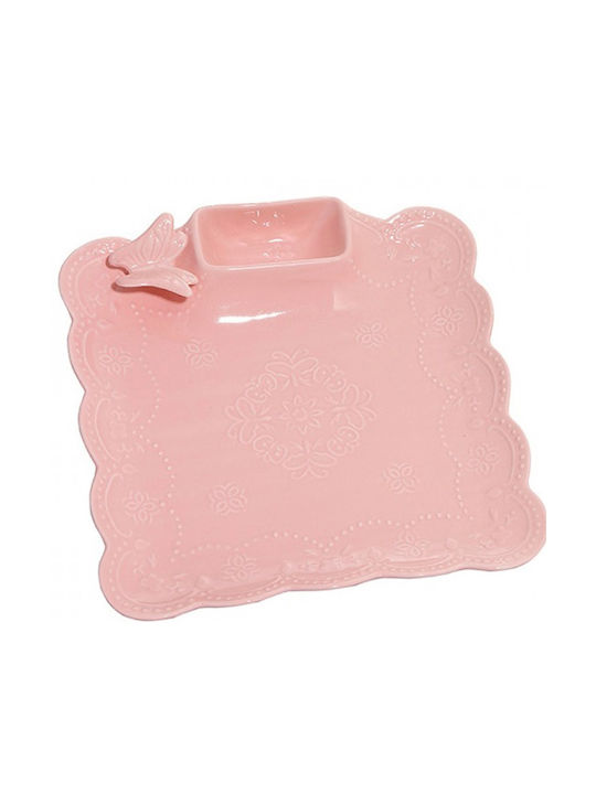 Etoile Ceramică Platou pentru aperitive Roz L27xl26xH1cm 1buc