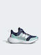 Fortarun Fortarun 2.0 Kids Sports Shoes Running with Hoop & Loop Closure Dark Blue / Silver Metallic / Semi Flash Aqua