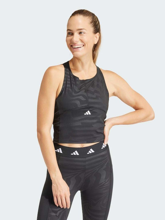 Techfit Women's Athletic Crop Top Sleeveless Fast Drying Black