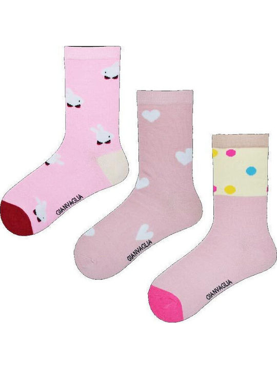 Gianvaglia Șosete pentru Copii Pink. 3 Perechi