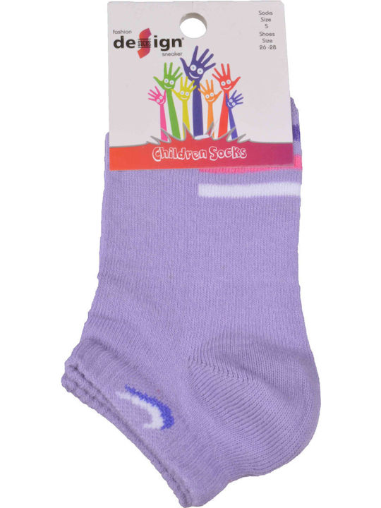 Design Socks Kinderstrümpfe Knöchelsocken Μωβ