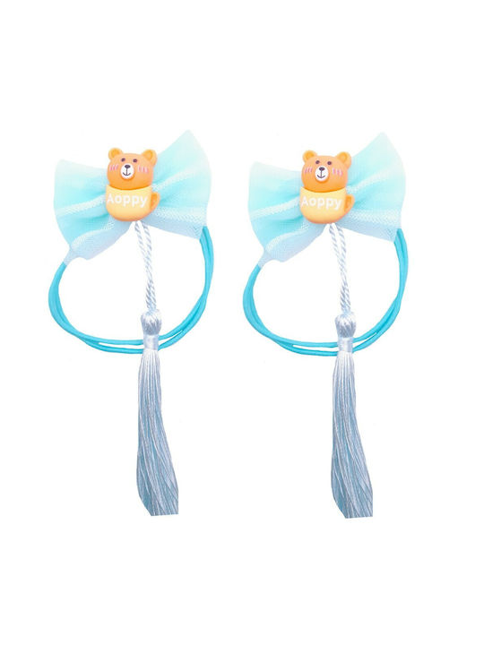 Hairacc-10589 Kids Hair Ties Set Blue