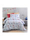 Palatex Sheet Set Single with Elastic Band Cotton Dario Blue 105x205cm 3pcs
