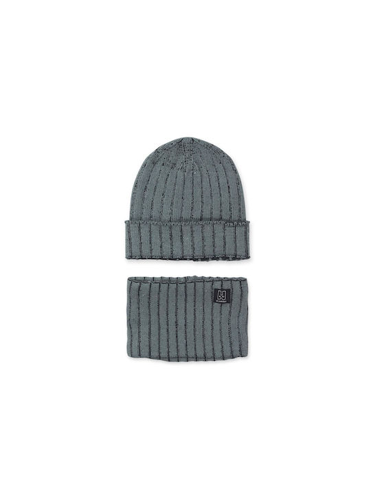 Nath Kids Kids Beanie Set with Scarf Knitted Gray