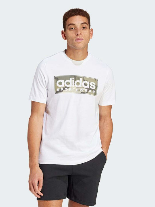 Adidas Linear T-shirt Bărbătesc cu Mânecă Scurtă Alb