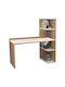 Desk with Bookshelf Caolin oak-white 110x52x140cm