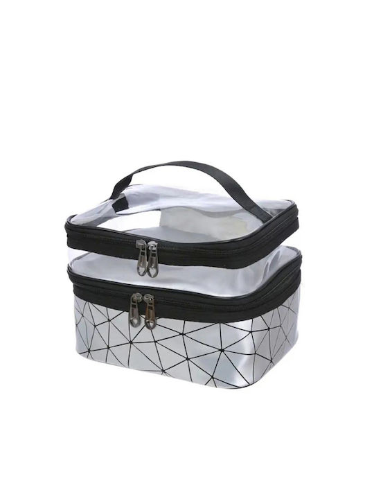 Aria Trade Necessaire in Silber Farbe 22cm