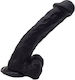 Mokko Toys Big Realistic Dildo with Scrotum and Suction Cup Black 27.5cm