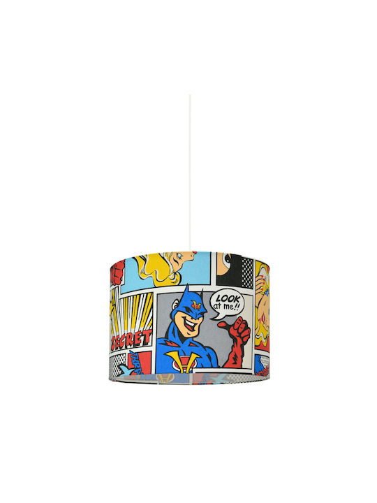Veis Kids Single Ceiling Light E27 Super Hero Multicolour 60W 35x25cm