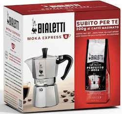 Bialetti Perfetto Moka Classico Stovetop Espresso Pot 6 Cups Argintiu