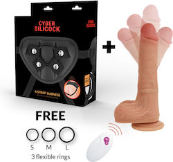 Cyber Silicock Harness με Dildo 20.9cm και Δόνηση στο χρώμα του δέρματος Cyber Silicock Harness με Dildo 20.9cm και Δόνηση στο χρώμα του δέρματος