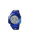 Skmei 1258 Digital Watch Battery with Rubber Strap Purple/Blue