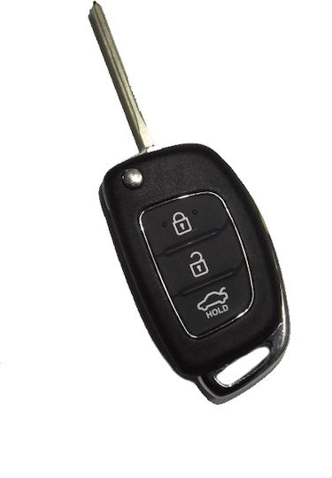 Foldable Car Key Shell with Blade with 3 Buttons for Hyundai